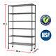 6 Tier Commercial Wire Shelving Rack 48x18x82 Adjustable Metal Rack Withcasters