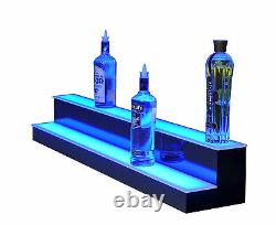 60 LED BAR SHELVES, Two Steps, Lighted Liquor Bottle Shelf, Display Shelving