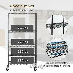 60x30x14 Heavy Duty 5 Tier Layer Wire Shelving Rack Adjustable Steel Shelf