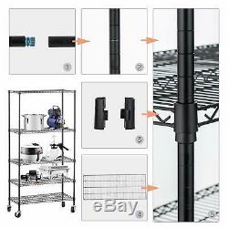 60x30x14 Heavy Duty 5 Tier Layer Wire Shelving Rack Adjustable Steel Shelf
