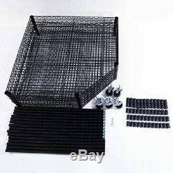 71x27x27 6-Tier Heavy Duty Wire Shelving Rack Shelf Adjustable withWheels Black