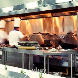 72 x 24 Inch Stainless Steel Table with Backsplash & Undershelf & Caster Silver