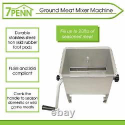 7Penn Manual Meat Mixer 20 lb Sausage Mixer Machine Meat Mixer with Lid
