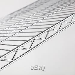 82x48x18 Adjustable Heavy Duty 5 Tier Wire Shelving Rack Steel Shelf Chrome
