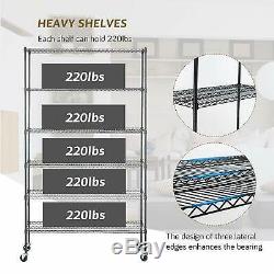 82x48x18 Heavy Duty 6 Tier Layer Wire Shelving Rack Steel Shelf Adjustable