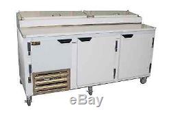 84 New US-Made Two half (2) Door Refrigerated Pizza Salad Prep Table Restaurant