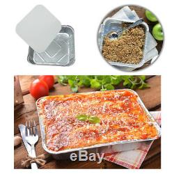 9 x 9 NO9 LARGE ALUMINIUM FOIL FOOD CONTAINERS WITH LIDS OVEN BAKING TAKE AWAY