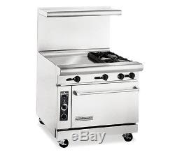 AMERICAN RANGE 36 COMMERCIAL GAS RANGE With 2 BURNERS, 24 GRIDDLE & OVEN AR24G