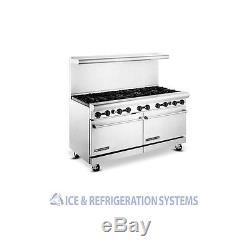 AMERICAN RANGE 60 10 BURNER GAS OR PROPANE COMMERCIAL RANGE With OVEN AR-10
