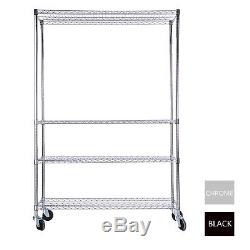 Adjustable 4 Tier 82x46x18 Wire Metal Shelving Rack Steel Heavy Duty Shelf