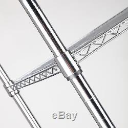 Adjustable 5 Tier 82x48x18 Chrome Wire Shelving Rack Heavy Duty Steel Shelf