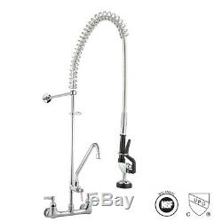 Aquaterior CUPC NSF Commercial Wall Mount Pull Out Pre-Rinse 12 Add-On Faucet