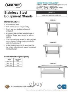 Atosa ATSE-3036 36? WIDE x 30? DEEP by 24 TALL STAINLESS STEEL Equipment Stand