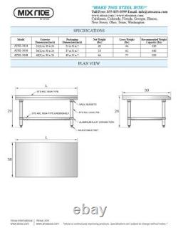 Atosa ATSE-3036 36? WIDE x 30? DEEP by 24 TALL STAINLESS STEEL Equipment Stand