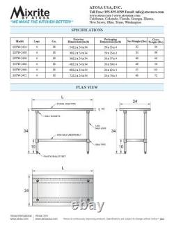 Atosa SSTW-2436 24? X 36? STAINLESS STEEL Worktable