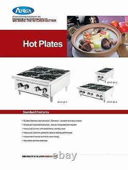 Atosa USA ATHP-36-6 Heavy Duty Stainless Steel 36 Hot Plate 6 burner Nat Gas LP