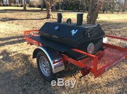 BBQ Pit Charcoal /Wood smoker Trailer mounted BBQ, catering fund raiser