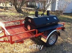 BBQ Pit Charcoal /Wood smoker Trailer mounted BBQ, catering fund raiser
