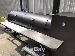BBQ Pit Smoker with Gas! Trailer mounted BBQ, Propane burners