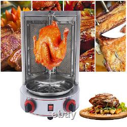 BBQ Vertical Doner Kebab Grill Broiler 3000W Gas Shawarma Machine Spinning Grill