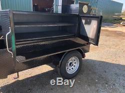 Barn Door Mobile BBQ Smoker Grill Trailer Front Storage Food Truck Concession