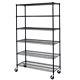 Black 72x48x18 Wire Metal Shelving Rack 6 Tier Adjustable Commercial Shelf 86