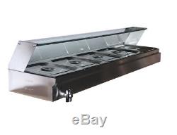 Brand New 5-Pan Bain-Marie Buffet Steamer Countertop Food Warmer Steam Table US
