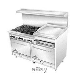 COMSTOCK CASTLE 60 WIDE GAS RANGE With 24 RAISED GRIDDLE & 6 BURNERS F3226-24B