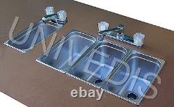 CONCESSION Sink STAND three 3 COMPARTMENT (attached) with HAND SINK NEW