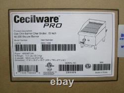 Cecilware Pro Ccp15 15 One Burner Gas Charbroiler Chargrill- 40,000 Btu