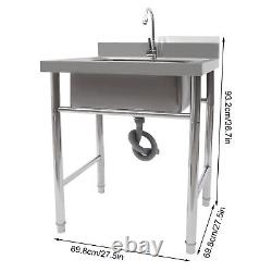 Commercial 1 Compartment Utility Prep Sink Stainless Steel Kitchen Sink Bowl NEW