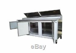 Commercial 2 1/2 Door Refrigerated Pizza Prep Table S. S TOP 72