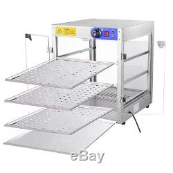 Commercial 20x20x24 Countertop 3-Tier Food Pizza Warmer Display Cabinet Case