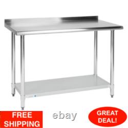 Commercial 24 x 36 Stainless Steel Work Prep Table With Backsplash Kitchen NSF