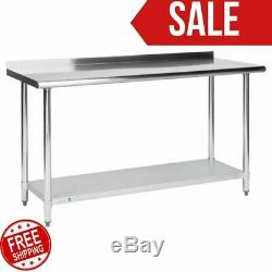 Commercial 24 x 60 Stainless Steel Work Prep Table With BACKSPLASH Kitchen NSF