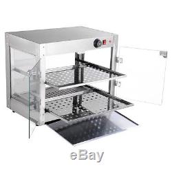 Commercial 24x20x15 Countertop 2-Tier Food Pizza Warmer Display Cabinet Case