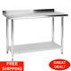 Commercial 30 X 48 Stainless Steel Work Prep Table With 2 Upturn Kitchen Nsf