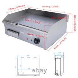 Commercial 3000W 22 Restaurant Grill BBQ Flat Top Countertop Griddle Electric