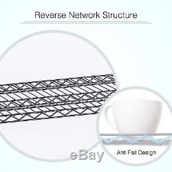 Commercial 82x48x18'' Wire Shelving Rack 4 Tier Adjustable Steel Shelf