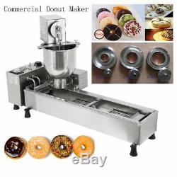 Commercial Automatic Donut Fryer Maker Machine Wide Oil Tank 3 Sets Free Mold