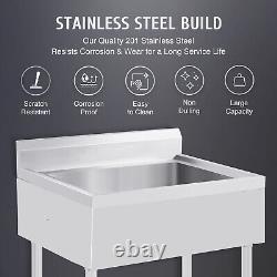 Commercial Catering Sink Stainless Steel Kitchen Warewashing Sink 1 Compartment