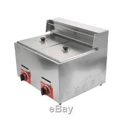Commercial Countertop Gas Fryer 2 Basket Deep Fryer GF-72 Propane (LPG) 10L2