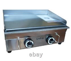 Commercial Countertop Gas Griddle 22 inch Restaurant Flat Top Grill BBQ 2800PA