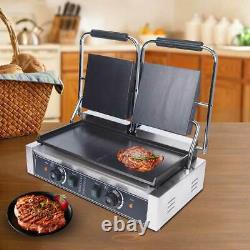 Commercial Double Panini Sandwich Grill Press Electric Pancake Machine 3700W