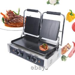 Commercial Double Panini Sandwich Grill Press Electric Pancake Machine 3700W