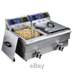 Commercial Electric 20L Deep Fryer Timer Stainless Steel Restaurant Kitchen