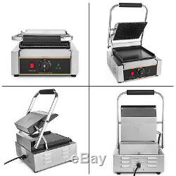 Commercial Electric Contact Press Grill Griddle BBQ Panini Sandwich Non-stick