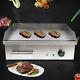 Commercial Electric Countertop Griddle Flat Top Restaurant Grill Bbq Thermostat