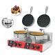 Commercial Electric Double Waffle Maker Non-stick Waffle Bake Maker Dual Rotary