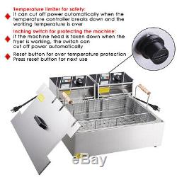 Commercial Electric Fryer 5000W 20L Countertop Home Restaurant Cooking Equipment